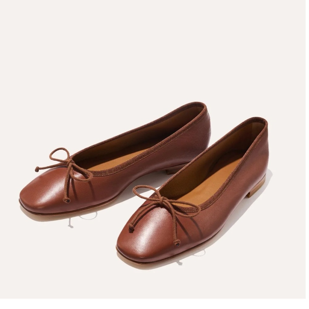 Margaux The Fonteyn Brown Leather Ballet Flats